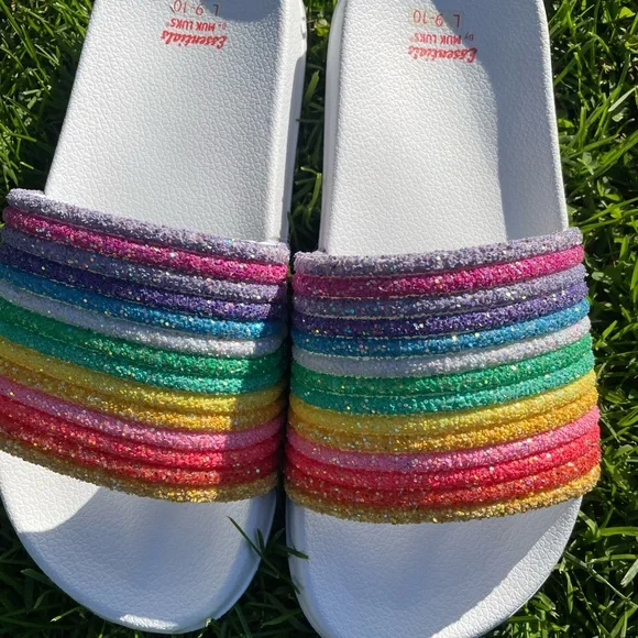 Muk Luks Rainbow Glitter Sandals - Picture 7 of 7